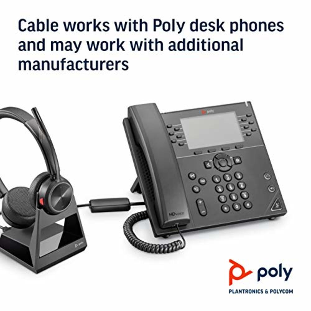 Poly + 38439-11 Plantronics - Electronic Hook Switch Cable APP-51 (Poly) - Remote Desk Phone Call Control - Works with Poly Desk Phones