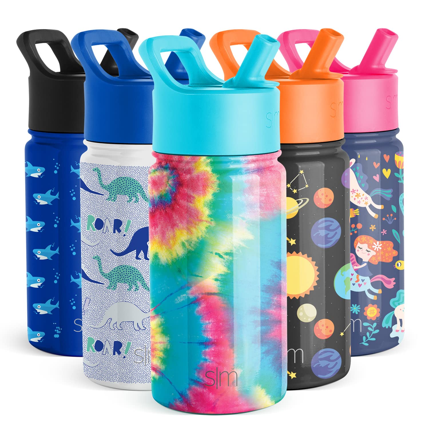 Simple Modern Kids Water Bottle with Straw Lid Insulated Stainless Steel Reusable Tumbler for Toddlers, girls, Boys Summit colle
