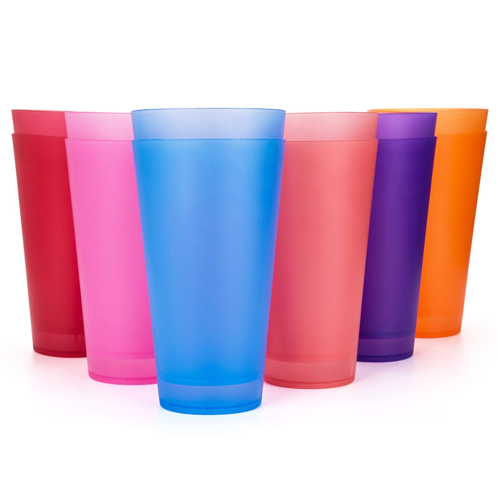 KX-WARE 32-ounce Plastic Tumblers/Large Drinking Glasses/Party Cups/Iced  Tea Glasses Set of 12 6 Assorted Colors Unbreakable Dis