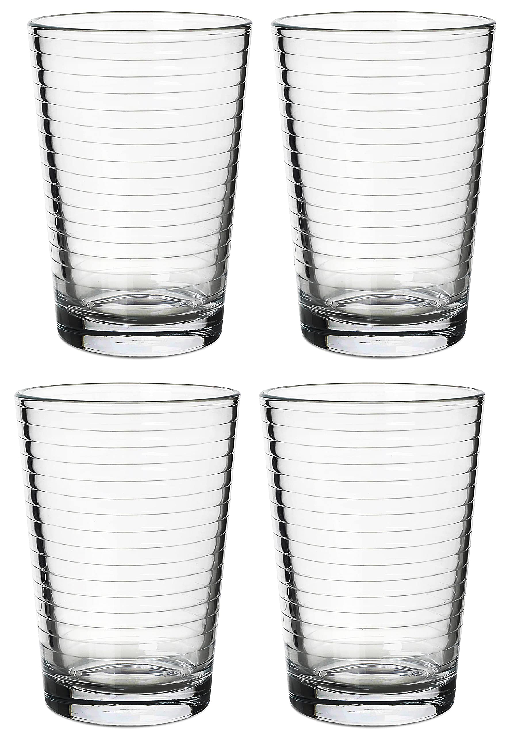 YUMCHIKEL Juice glasses 7 oz Set Of 4 glass cups - By Yumchikel - Drinking glass for Soda, Juice, Milk, coke, and Spirits, Durable and Dis