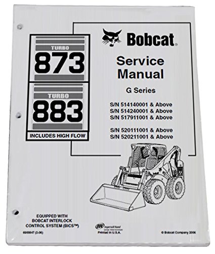 Bobcat 873, 883 g Series Workshop Repair Manual
