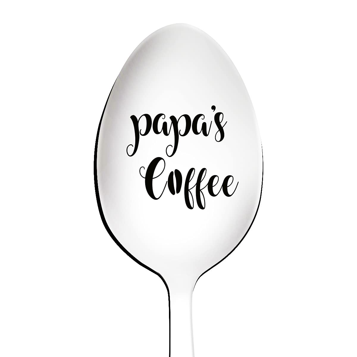WongJQeen Papas coffee Spoon Engraved Stainless Steel Funny, Papa gifts from grandchildren, Best coffee Spoon gifts for grandpa Papa Birth