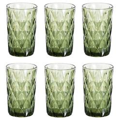 Bandesun Thick glassware Drinking glass set of 6 Diamond Kitchen glasses Tumbler cup(12 OZ),for Water,cocktail,Milk,Juice and Beverage