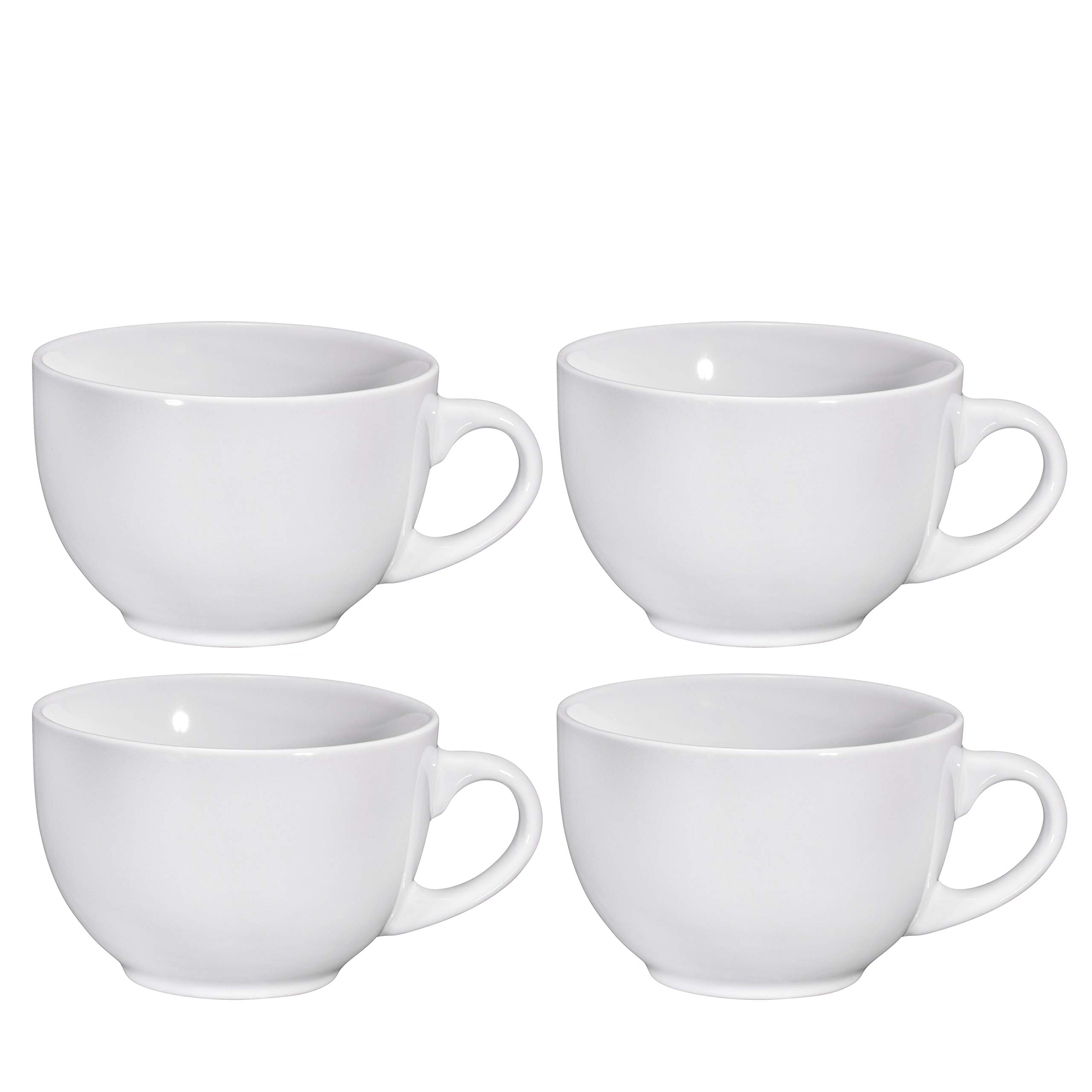 Bruntmor 24 Oz Jumbo coffee Mug Set of 4, cute 24 Ounce ceramic Mugcup Set In White color, Best coffee Mug For Your christmas, B
