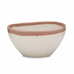 Q Squared Potter collection Dip Bowl, Set of 4, BPA-Free Shatterproof Melamine and Bamboo, 4-Inches, Terracotta
