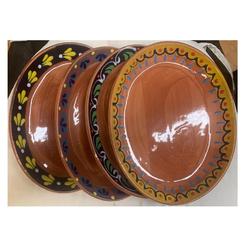 Always-Quality Made in Mexico 12x9 Mexican grande Dinner or Salad clay Barro Ovalado Oval Plates Set of 4