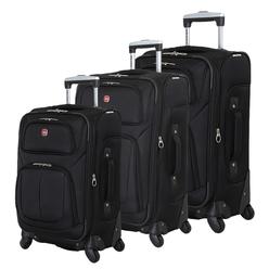 Swissgear Sion Softside Expandable Roller Luggage, Black, 3-Piece Set (212529)