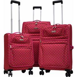 Karriage-Mate 3 Pieces Luggage Set, Extremely Lightweight Spinner Wheels, Expandable (green Dot)