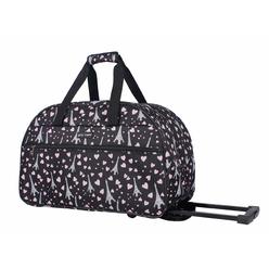 Lily Bloom Betsey Johnson Designer carry On Luggage collection - Lightweight Pattern 22 Inch Duffel Bag- Weekender Overnight Business Trave