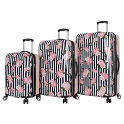 Betsey Johnson Designer Luggage collection - Expandable 3 Piece Hardside Lightweight Spinner Suitcase Set - Travel Set includes