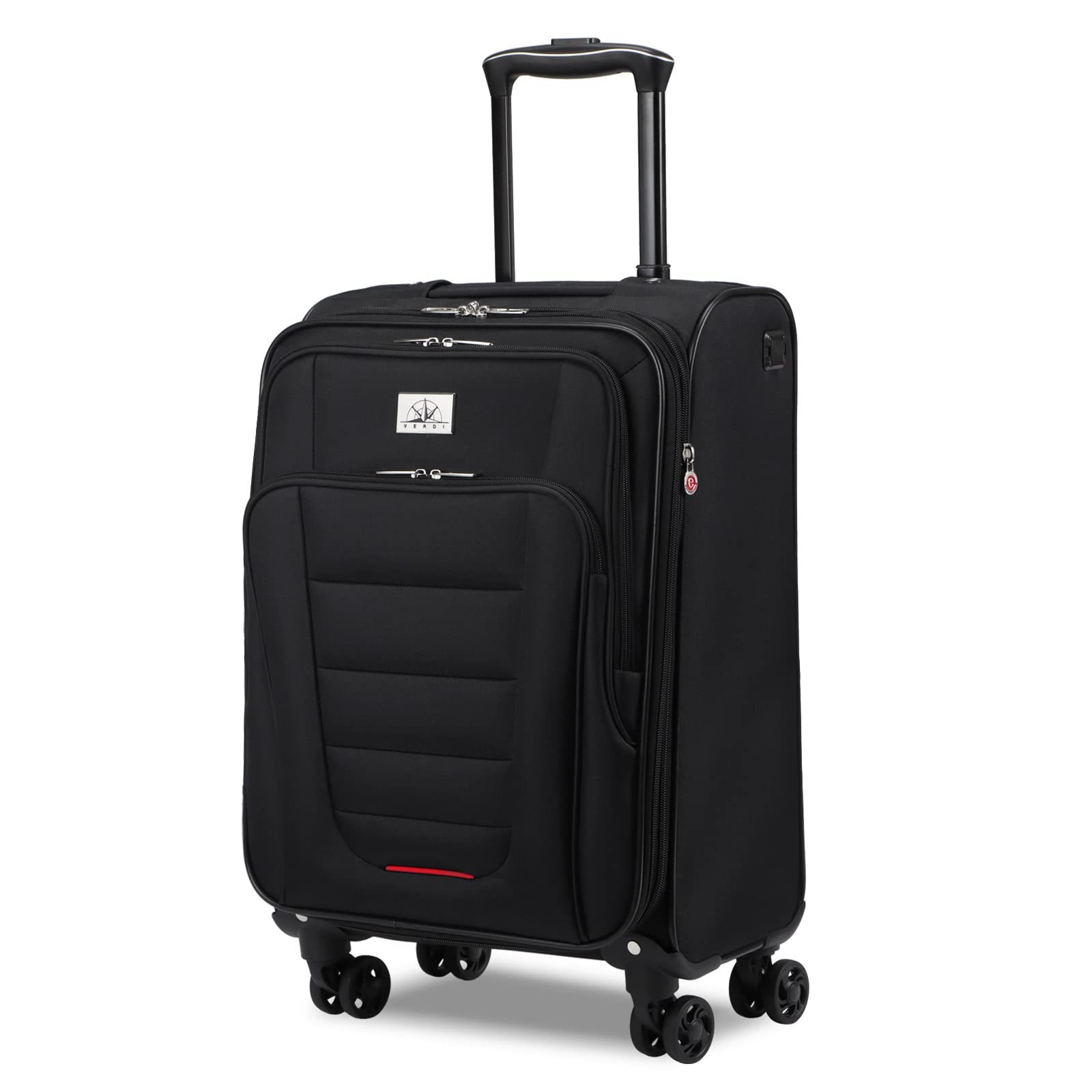 Verdi Travel carry On Luggage with Spinner Wheels Softshell Lightweight Expandable 20 Inch Suitcase with USB charging Port and 8