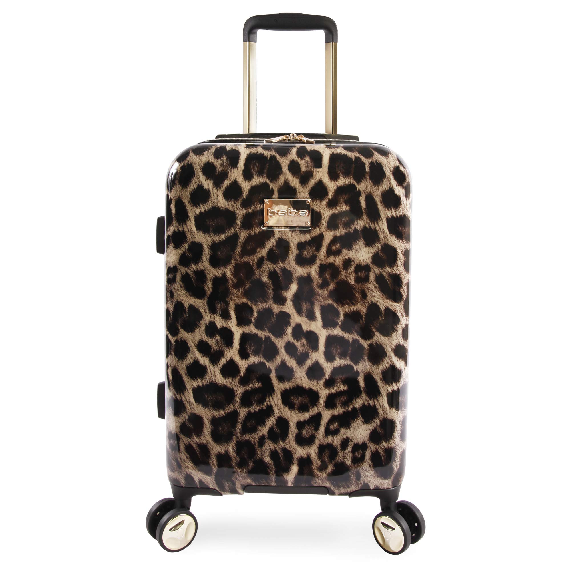 BEBE Womens Adriana 21 Hardside carry-on Spinner Luggage, Leopard, One Size