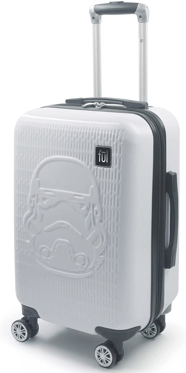 FUL Star Wars Stormtrooper 22 Inch Rolling Luggage, Embossed Hardshell carry On Suitcase with Wheels, White (FSML0011AZ3-100)