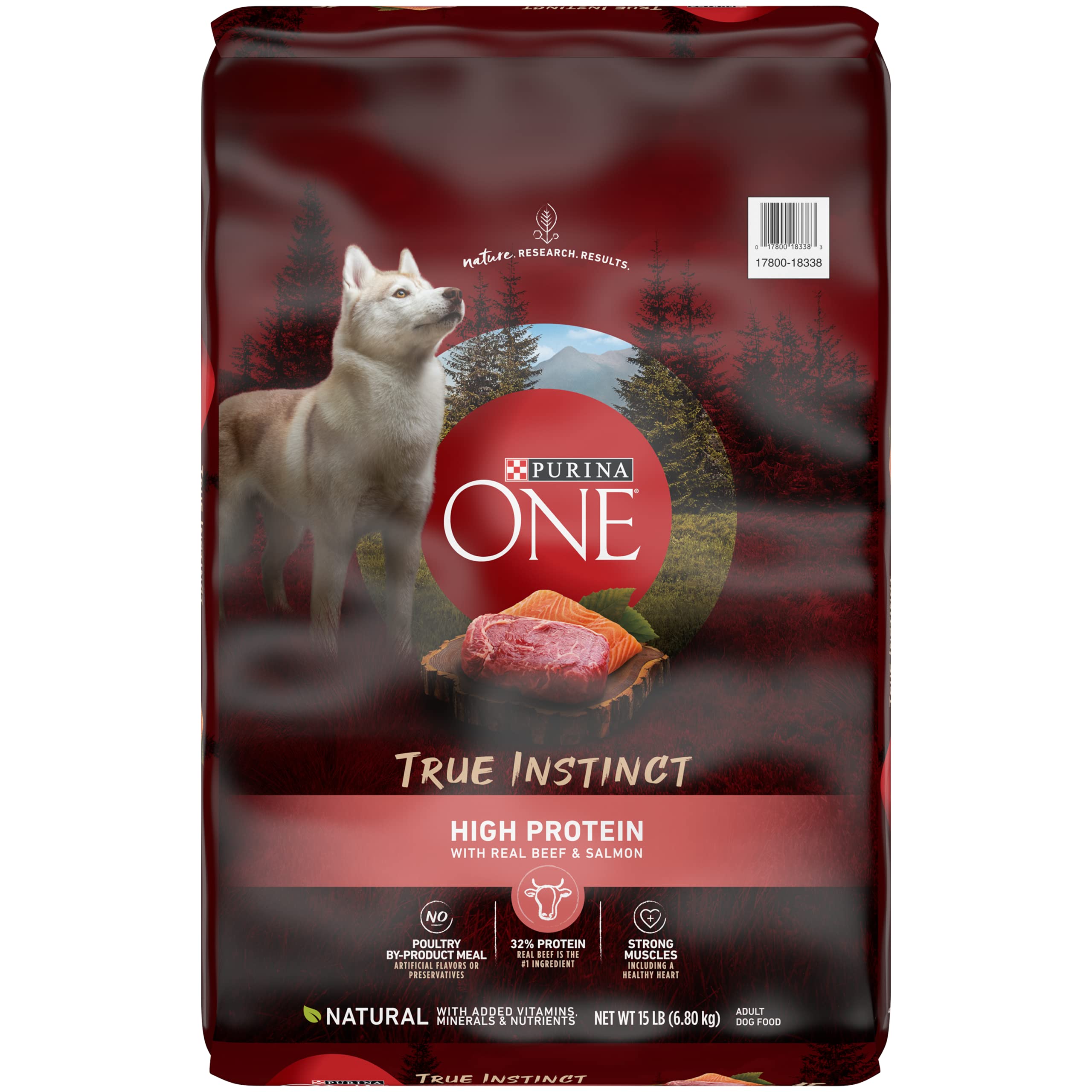 Purina ONE Natural, High Protein Dry Dog Food, True Instinct with Real