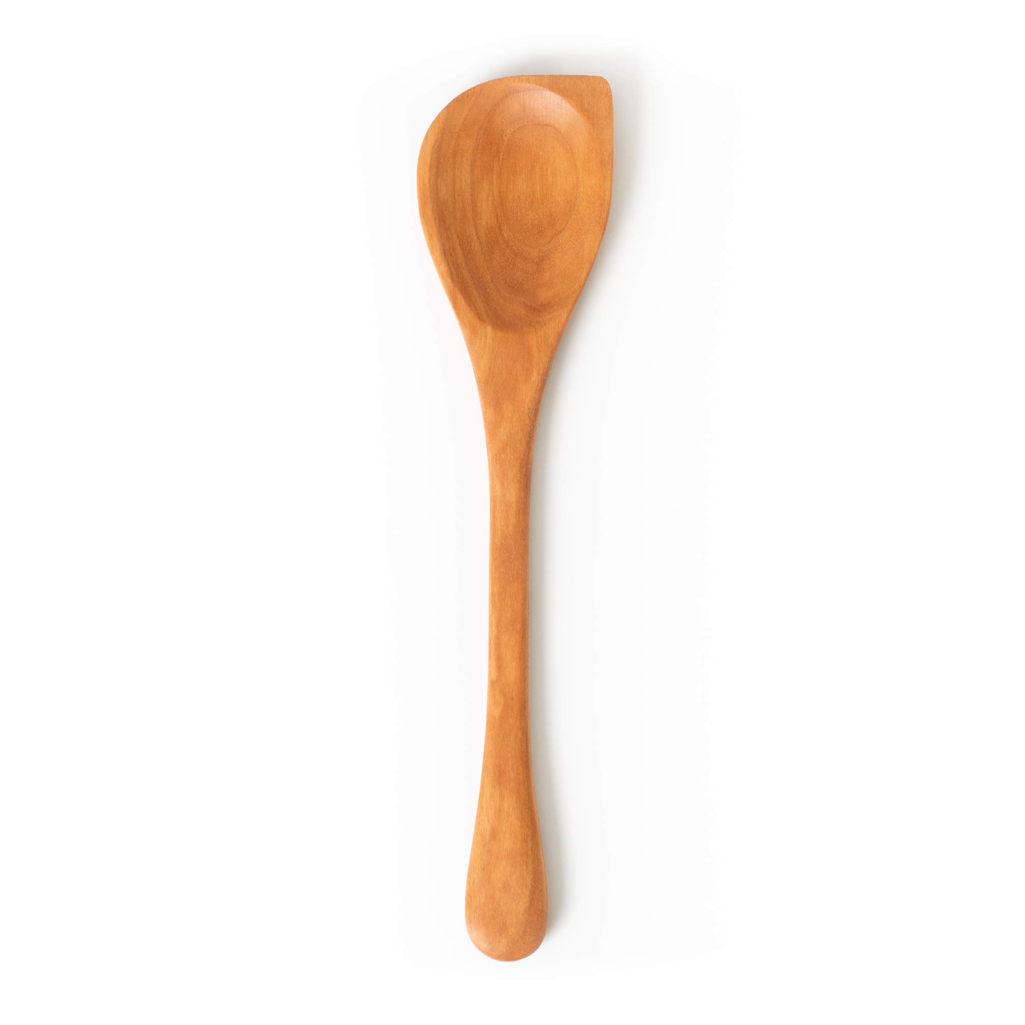 Lancaster Cast Iron Wooden Corner Spoon, 12” Handmade Lancaster Wood Spoons - Sauté, Baking, Mixing, and Serving Kitchen Utensils
