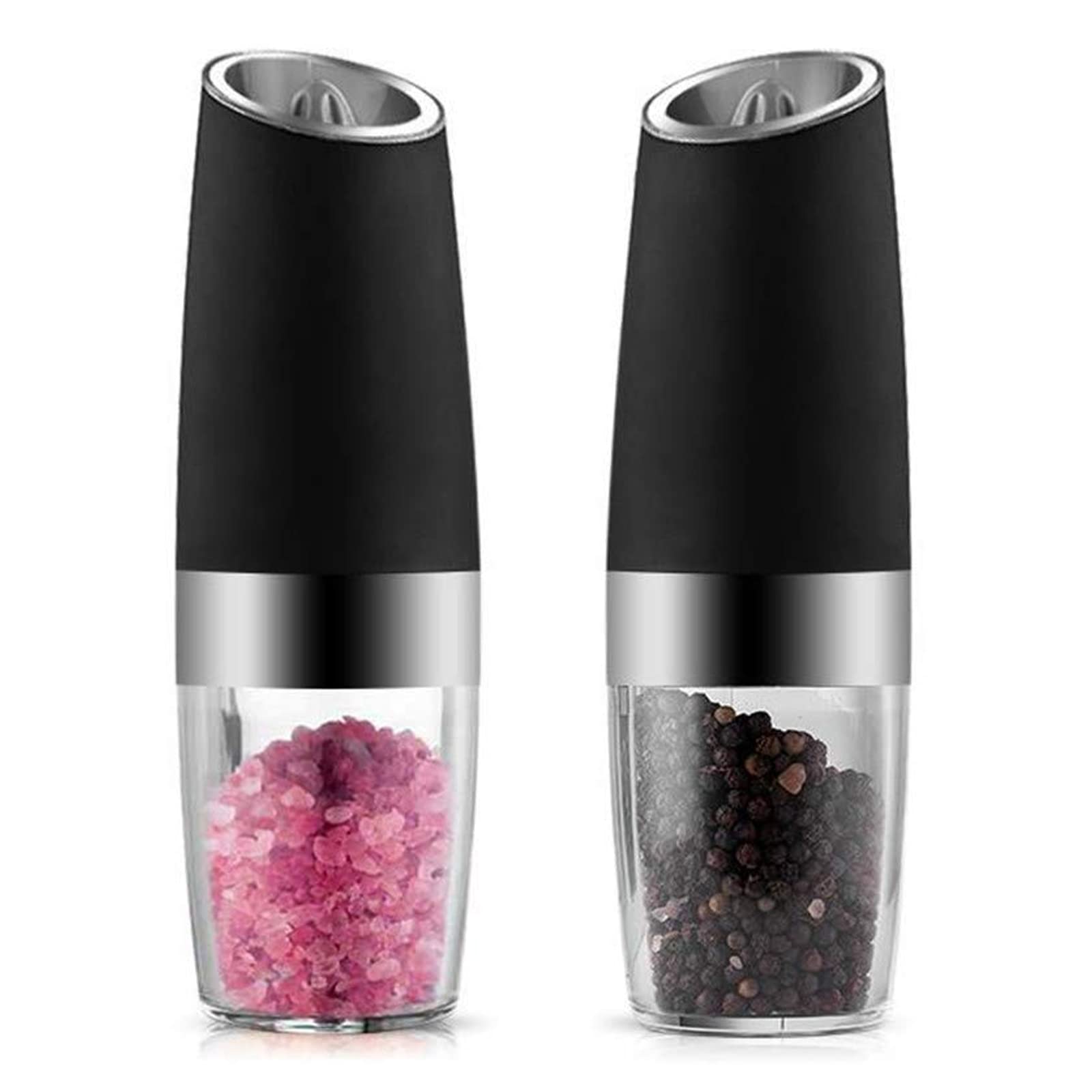 WEICHUANGXIN Electric Pepper grinder Salt Mill gravity control Shaker  Automatic Operated Battery Powered Large capacity Transparent Lid Adjus
