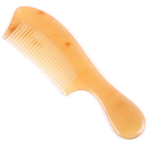 Breezelike Fine Tooth Hair Comb - Anti Static Natural Hair Detangler Comb - Handmade Professional Sheep Horn Comb for Women, Men