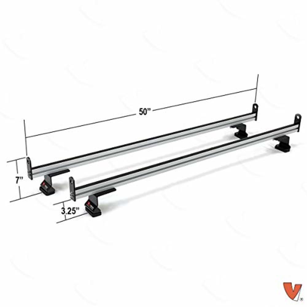 Vantech 2 Bar Rack System for The Transit Connect 2014-On Silver