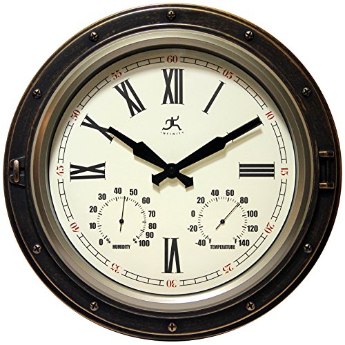 Infinity Instruments The Forecaster Clock, Bronze