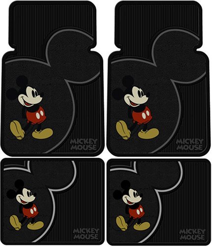 U.A.A. INC. Mickey Mouse Vintage Front & Rear Car Truck SUV Seat Rubber Floor Mats