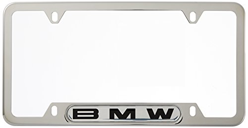 BMW License Plate Frame w Logo Polished Stainless Steel