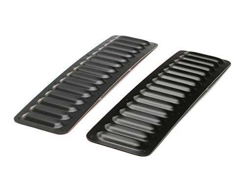 GenRight Off Road LVR-1006 Black 2 Piece Long Hood Louver Vent Set For Jeep Cherokee, Wrangler Fits All Vehicles Universal Fit