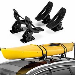 Alavente Kayak Saddles, Boat Canoe Carrier Tie Down Straps Surf Ski Roof Top Mounted on Car SUV Truck Crossbar, Universal Kayak 