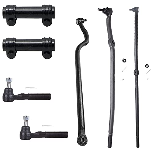 Detroit Axle - 4WD Front Inner Outer Tie Rods + Adjustment Sleeves + Track Bar Replacement for Dodge Ram 1500 2500 3500-7pc Kit