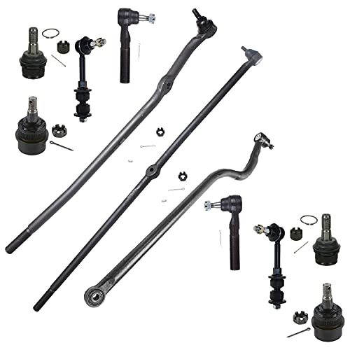Detroit Axle - 4WD Front Upper & Lower Ball Joints Inner Outer Tie Rod Drag Link & Sway Bars Replacement for 2000-2001 Dodge Ram