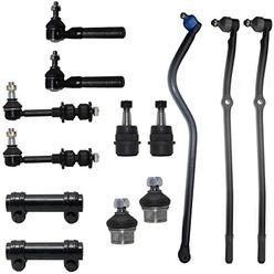 Detroit Axle 13pc Front Inner Outer Tie Rod Links Upper & Lower Ball Joints, Sway Bars, Track Bar & Adjustment Sleeves - Left & Right for 199