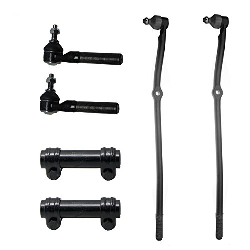 Detroit Axle 6pc Front Inner Outer Tie Rod Links w/Adjustment Sleeves - Driver & Passenger Side for 1998-1999 Dodge Ram 1500 4WD - [1998-1999