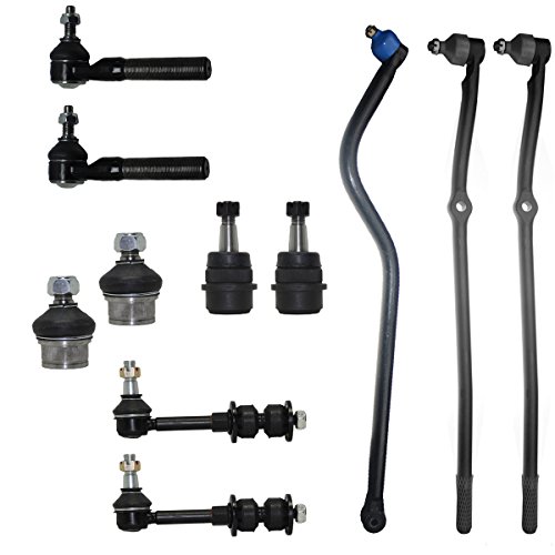 Detroit Axle 11pc Front Inner Outer Tie Rod Links Upper & Lower Ball Joints, Track Bar & Front Sway Bar Links - Left & Right for 1998-1999 Do