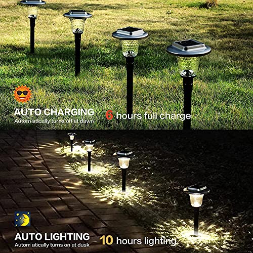 UMICKOO Solar Outdoor Lights Garden, Color Changing Solar Lights Colorful Bright Glass Pathway Lights,Waterproof Solar Powered L