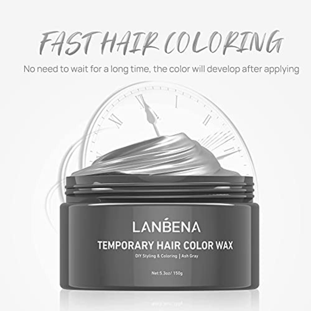 LANBENA Hair-Color-Wax,Ash Gray Color-Hair-Wax, Temporary Hair Dye Wax Mud  150g / 