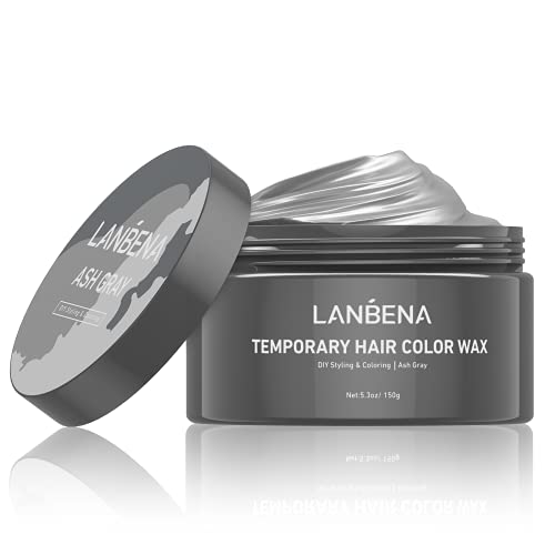 LANBENA Hair-Color-Wax,Ash Gray Color-Hair-Wax, Temporary Hair Dye Wax Mud  150g / ,Hair Dye Wax Washable Natural Instant, Unisex Ha