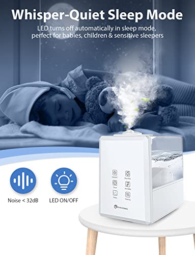 Elechomes UC5501 Humidifier, 6L Warm and Cool Mist Humidifiers for Large Room Baby Bedroom with Remote, Customized Humidity, LED