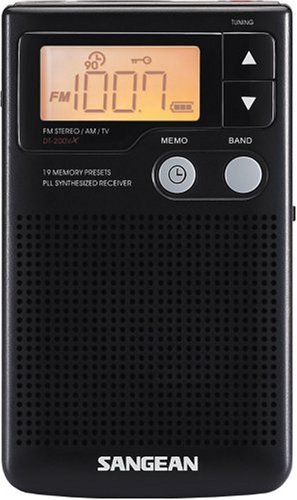 Sangean Dt-200X Fm-Stereo/Am Digital Tuning Pocket Radio Black