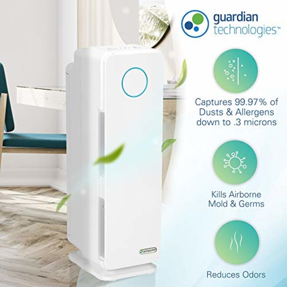 Germguardian Germ Guardian True HEPA Filter Air Purifier, UV Light Sanitizer, Eliminates Germs, Filters Allergies, Pets, Pollen, Smoke, Dust,