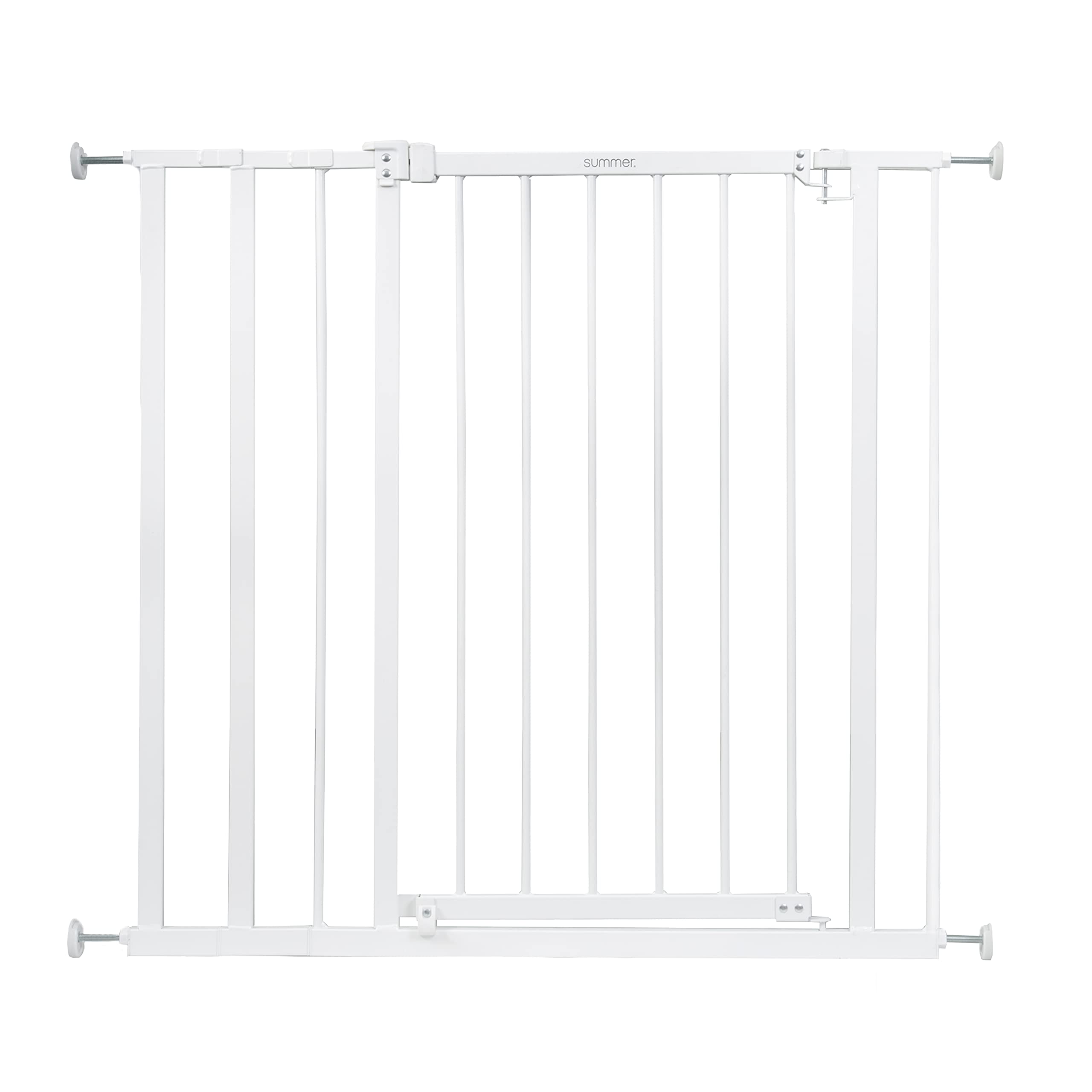 Summer Infant Summer Everywhere Extra Tall & Extra Wide Walk-Thru Safety Baby gate, Fits Openings 2875-3975 Wide, White Metal, for Doorways an
