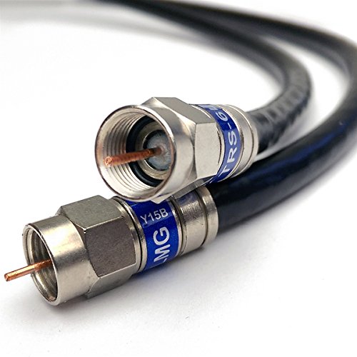 PHAT SATELLITE INTL 50ft Quad Shield Solid Copper 3GHZ RG-6 Coaxial Cable 75 Ohm (DIRECTV Satellite TV or Broadband Internet) Anti Corrosion Brass C