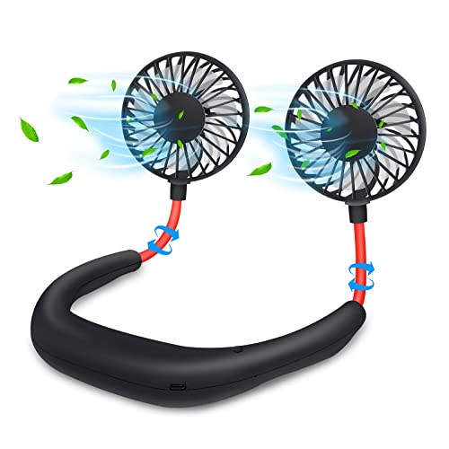 SZ-JIAHAIYU Neck Fan Portable Face Fan Personal USB Hands-Free Mini Wearable Sports Handheld cooling Small New Fans Around Your Neck for Tra