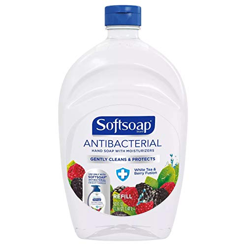 Softsoap Antibacterial Liquid Hand Soap Refill, White Tea & Berry Fusion Scent Formula contains Moisturizers - 50 Ounce Each Bot