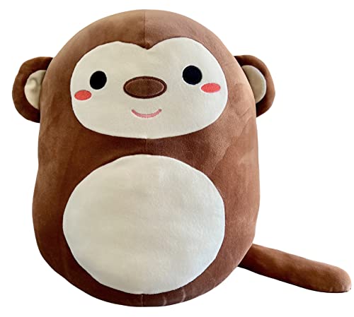 snuggaboos Large 17 Inch Mia The Monkey Squish Plush Pillow - Snuggaboos Original cute Super Soft Plushie Toy with Extra Long Tail
