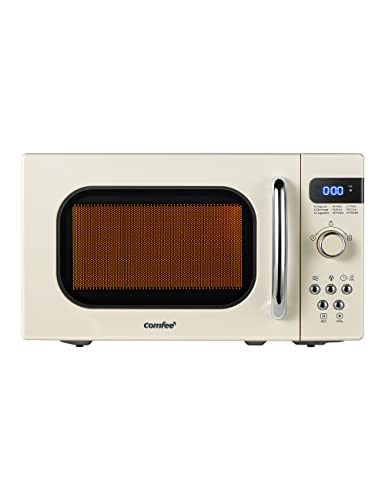 comfee\' cOMFEE Retro Small Microwave Oven With compact Size, 9 Preset Menus, Position-Memory Turntable, Mute Function, countertop Microw