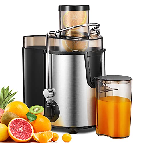 AIKO Juicer Machine, 400W Juicer with Big Mouth Large 3A Feed chute for Whole Fruit and Vegetables Easy to clean, Stainless Stee