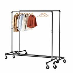 gREENSTELL clothes Rack, Industrial Pipe clothing garment Rack on Wheels with Brakes, commercial grade Heavy Duty Sturdy Metal R