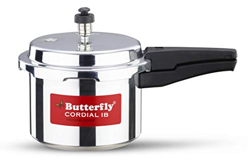 Butterfly cordial Induction Base Aluminium Pressure cooker, 3 litres, Silver