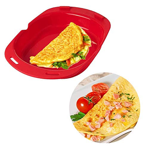 LACE INN Silicone Omelette Maker, LAcE INN Microwave Oven Non Stick Omelette Maker To Make Egg Roll Baking Pan Omelette Tools Quick and E