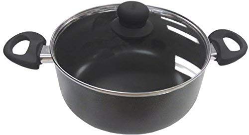 Imusa Nonstick Stock Pot with glass Lid 48-Quart cookware, Black