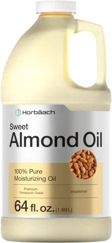 Horb?ch Sweet Almond Oil 64 fl oz Moisturizing Oil for Hair and Skin Bulk Size carrier Oil Vegan, Non-gMO By Horbaach